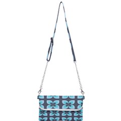 Retro Flower Blue Mini Crossbody Handbag