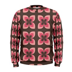 Retro Flower Pink Brown Men s Sweatshirt by snowwhitegirl