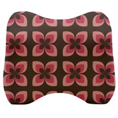 Retro Flower Pink Brown Velour Head Support Cushion by snowwhitegirl