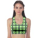 Retro Flower Green Sports Bra View1