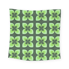 Retro Flower Green Square Tapestry (small) by snowwhitegirl