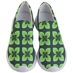 Retro Flower Green Women s Lightweight Slip Ons by snowwhitegirl