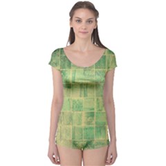 Abstract Green Tile Boyleg Leotard  by snowwhitegirl