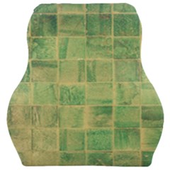 Abstract Green Tile Car Seat Velour Cushion  by snowwhitegirl