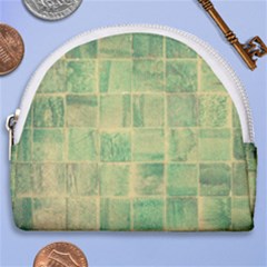 Abstract Green Tile Horseshoe Style Canvas Pouch