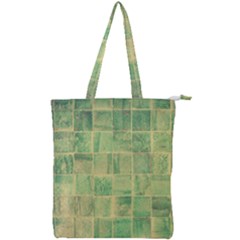 Abstract Green Tile Double Zip Up Tote Bag