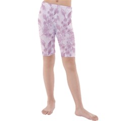 Pink Floral Kids  Mid Length Swim Shorts by snowwhitegirl