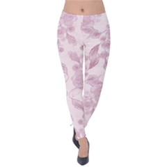 Pink Floral Velvet Leggings by snowwhitegirl