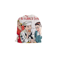 Retro Sailor Eating Cookie Drawstring Pouch (small) by snowwhitegirl