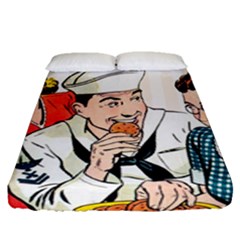 Retro Sailor Eating Cookie Fitted Sheet (queen Size) by snowwhitegirl