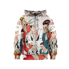 Retro Sailor Eating Cookie Kids  Zipper Hoodie by snowwhitegirl