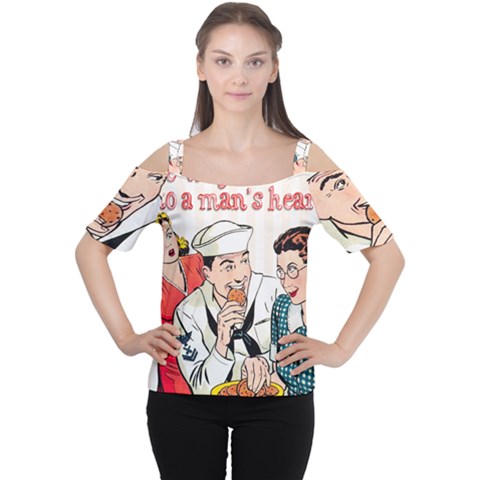 Retro Sailor Eating Cookie Cutout Shoulder Tee by snowwhitegirl