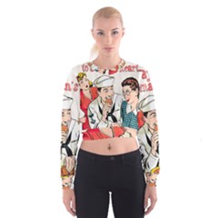 Retro Sailor Eating Cookie Cropped Sweatshirt by snowwhitegirl