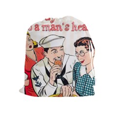 Retro Sailor Eating Cookie Drawstring Pouch (xl) by snowwhitegirl