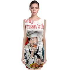 Retro Sailor Eating Cookie Classic Sleeveless Midi Dress by snowwhitegirl