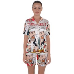 Retro Sailor Eating Cookie Satin Short Sleeve Pyjamas Set by snowwhitegirl