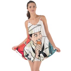 Retro Sailor Eating Cookie Love The Sun Cover Up by snowwhitegirl