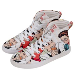 Retro Sailor Eating Cookie Women s Hi-top Skate Sneakers by snowwhitegirl