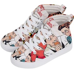 Retro Sailor Eating Cookie Kids  Hi-top Skate Sneakers by snowwhitegirl