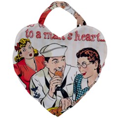 Retro Sailor Eating Cookie Giant Heart Shaped Tote by snowwhitegirl