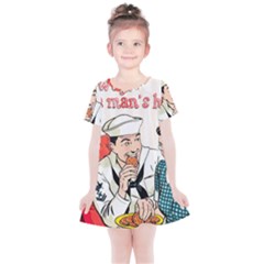 Retro Sailor Eating Cookie Kids  Simple Cotton Dress by snowwhitegirl