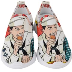 Retro Sailor Eating Cookie Kids  Slip On Sneakers