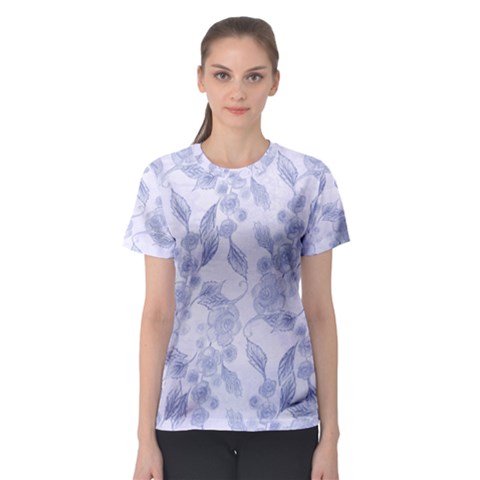 Blue Floral Women s Sport Mesh Tee by snowwhitegirl