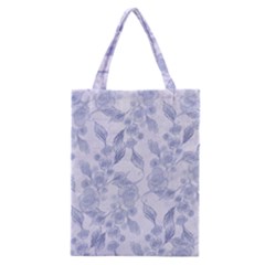 Blue Floral Classic Tote Bag by snowwhitegirl