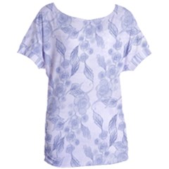 Blue Floral Women s Oversized Tee by snowwhitegirl