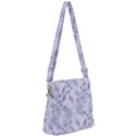 Blue Floral Zipper Messenger Bag View1