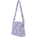 Blue Floral Zipper Messenger Bag View2