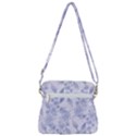 Blue Floral Zipper Messenger Bag View3