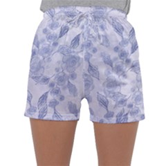 Blue Floral Sleepwear Shorts by snowwhitegirl