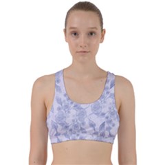 Blue Floral Back Weave Sports Bra by snowwhitegirl