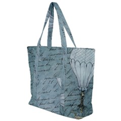 Vintage Hot Air Balloon Lettter Zip Up Canvas Bag by snowwhitegirl