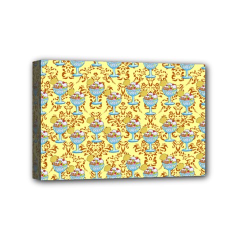 Paisley Yellow Sundaes Mini Canvas 6  X 4  (stretched) by snowwhitegirl