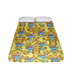 Paisley Yellow Sundaes Fitted Sheet (full/ Double Size) by snowwhitegirl