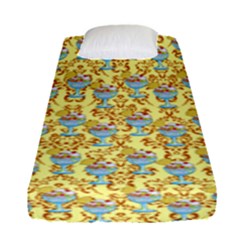 Paisley Yellow Sundaes Fitted Sheet (single Size) by snowwhitegirl