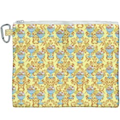 Paisley Yellow Sundaes Canvas Cosmetic Bag (xxxl) by snowwhitegirl