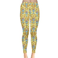 Paisley Yellow Sundaes Inside Out Leggings by snowwhitegirl