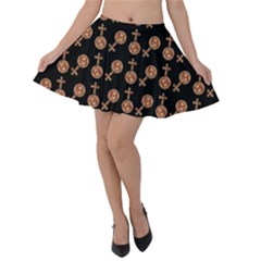 Victorian Crosses Black Velvet Skater Skirt by snowwhitegirl