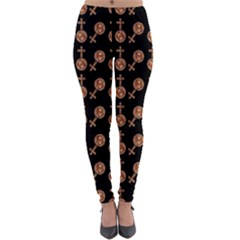 Victorian Crosses Black Lightweight Velour Leggings by snowwhitegirl