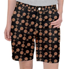 Victorian Crosses Black Pocket Shorts by snowwhitegirl