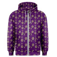 Victorian Crosses Purple Men s Zipper Hoodie by snowwhitegirl