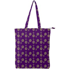 Victorian Crosses Purple Double Zip Up Tote Bag