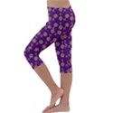 Victorian Crosses Purple Kids  Lightweight Velour Capri Leggings  View2