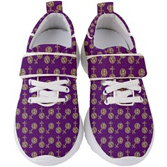 Victorian Crosses Purple Kids  Velcro Strap Shoes by snowwhitegirl