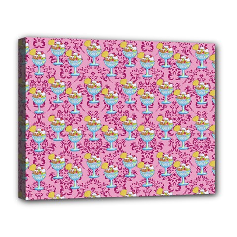 Paisley Pink Sundaes Canvas 14  X 11  (stretched) by snowwhitegirl