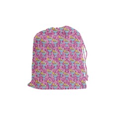 Paisley Pink Sundaes Drawstring Pouch (medium) by snowwhitegirl