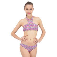 Paisley Pink Sundaes High Neck Bikini Set by snowwhitegirl